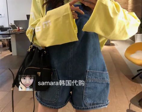 韩国东大门代购 自留款减龄敲可爱大口袋显瘦...