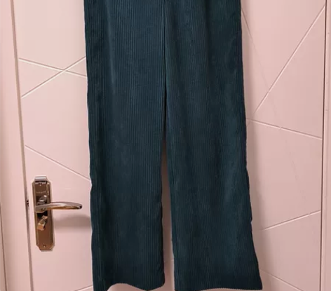 阔腿裤灯芯绒条绒全棉女裤高腰显瘦直筒裤妈妈...