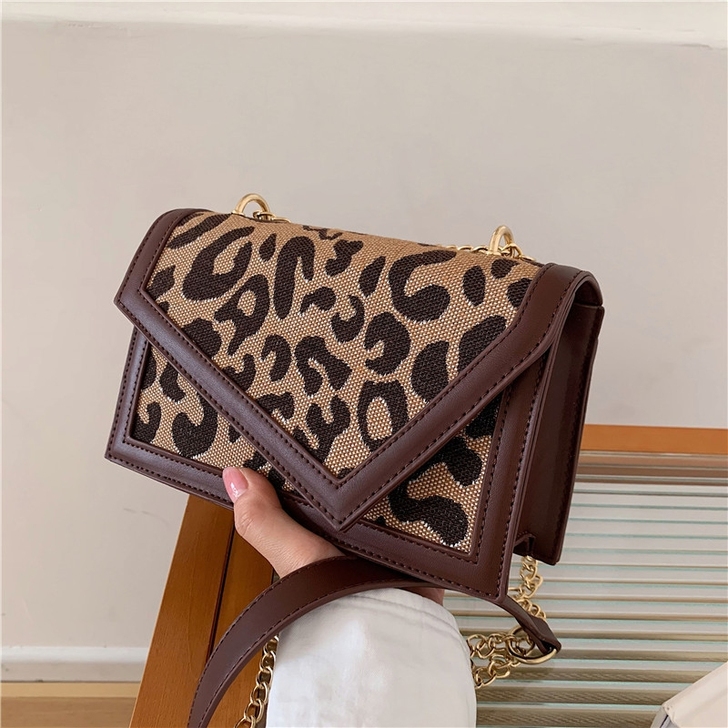 女包2021新款豹纹小方包韩版简约洋气单肩...