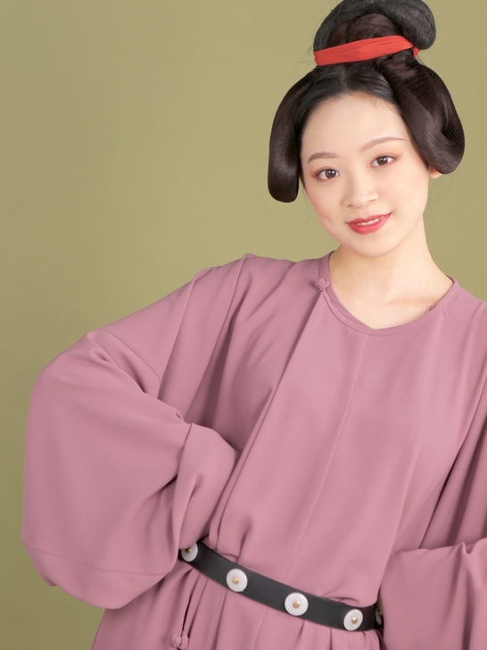 谜阿凰| 淡紫色圆领袍 |唐制正仓院大歌袍...