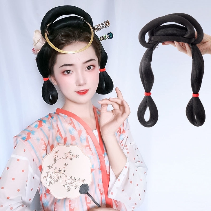 全新非二手包邮！汉服假发发包懒人一体式唐朝...