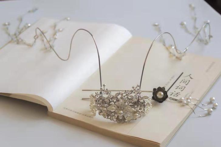 百搭发冠套装  魏晋古风汉服发饰长流苏发冠...