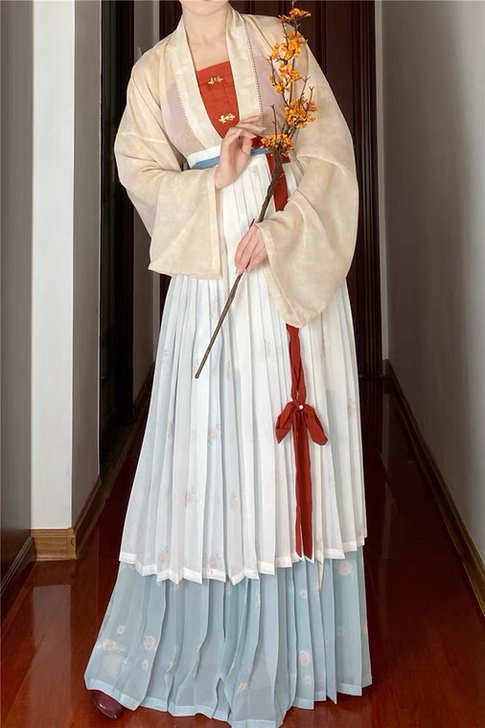 杉梅原创汉服女【桑田】宋制直袖衫改良吊带一...