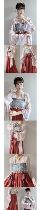 远山乔【戏梦长安】原创绣花齐胸衫裙诃子配饰...