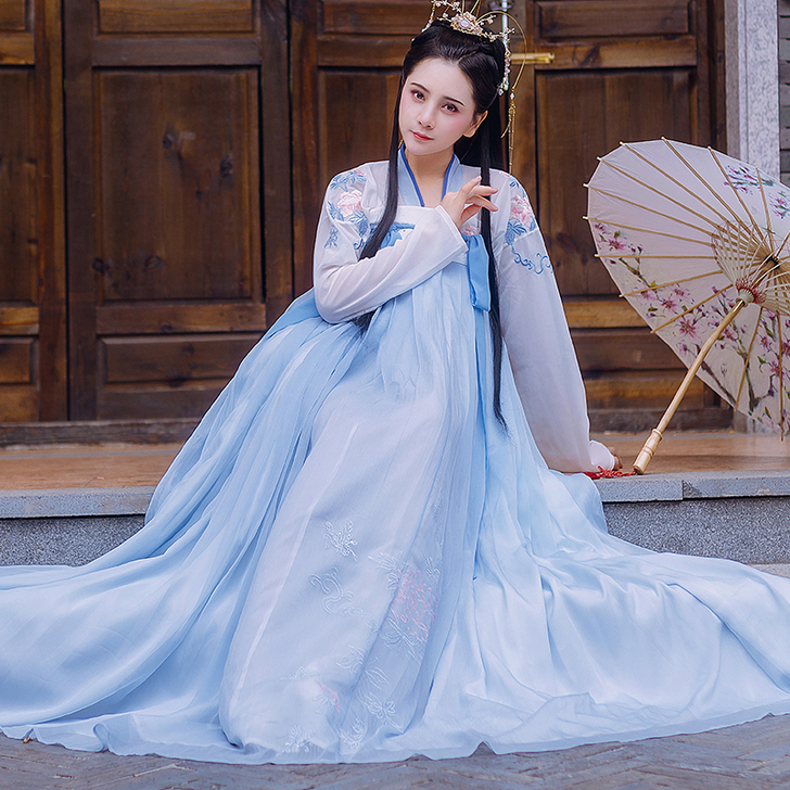 【星云】汉服春款女学生襦裙中国风汉元素刺绣...