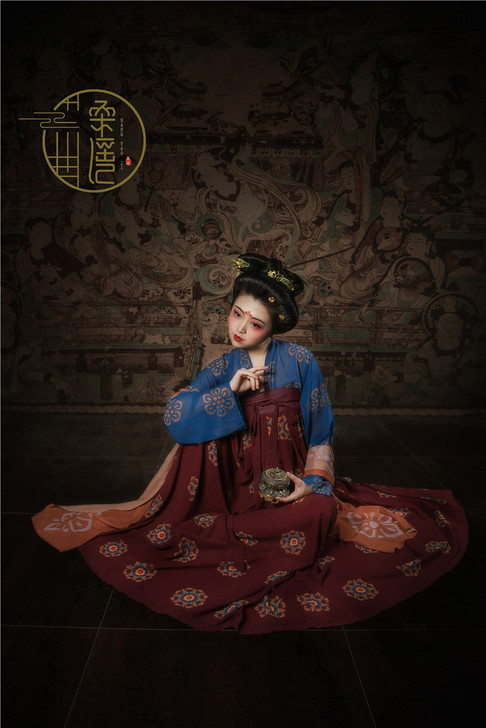 红团 桑谣记原创复原纹样汉服  一片式4....