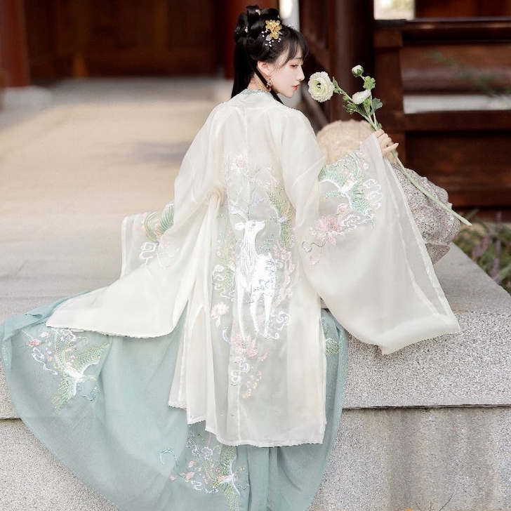 劲合夫诸原创汉服女夏齐腰襦裙中国风白菜广袖...