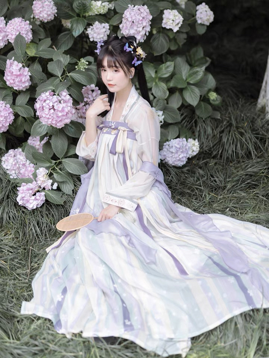 远山乔 柠檬茶 唐制汉服一片式齐胸裙