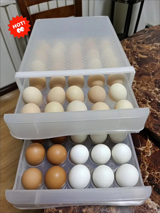【全新包邮】冰箱用鸡蛋收纳盒抽屉式保鲜鸡蛋...
