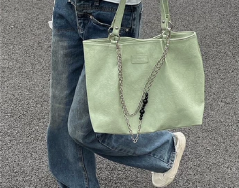 大容量手提包女2022新款小众设计链条褶皱...