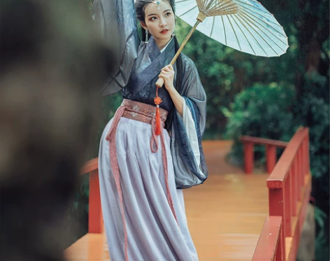 都城南庄汉服叶幽昙原创秋季新品印花日常交领...