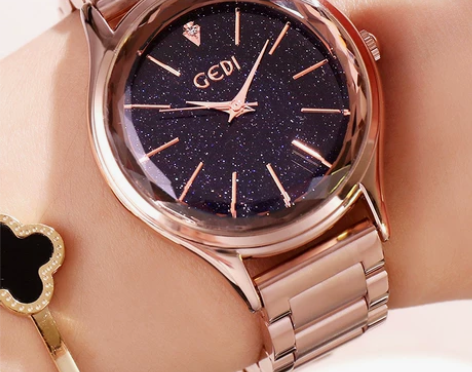全新GEDI网红星空女表，女士石英手表，生...