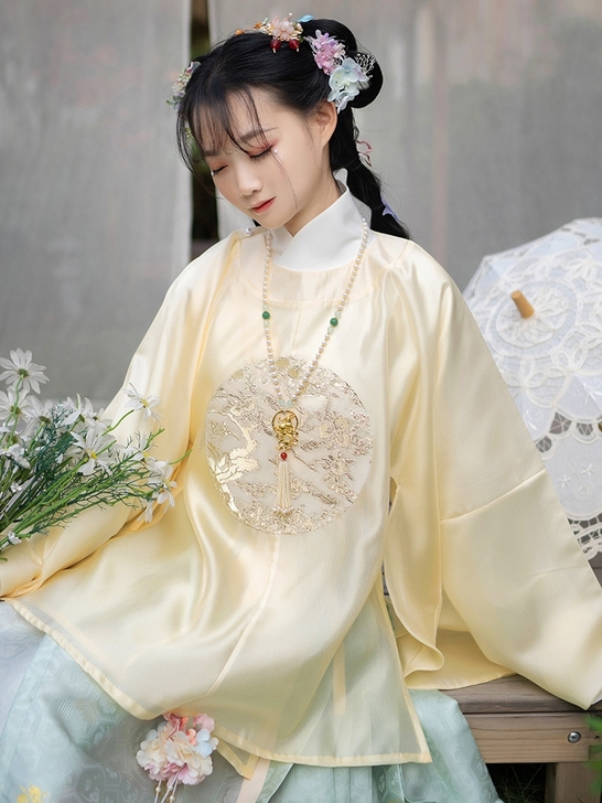 衫袂语汉服【流光物语】明制交领琵琶袖短衫织...