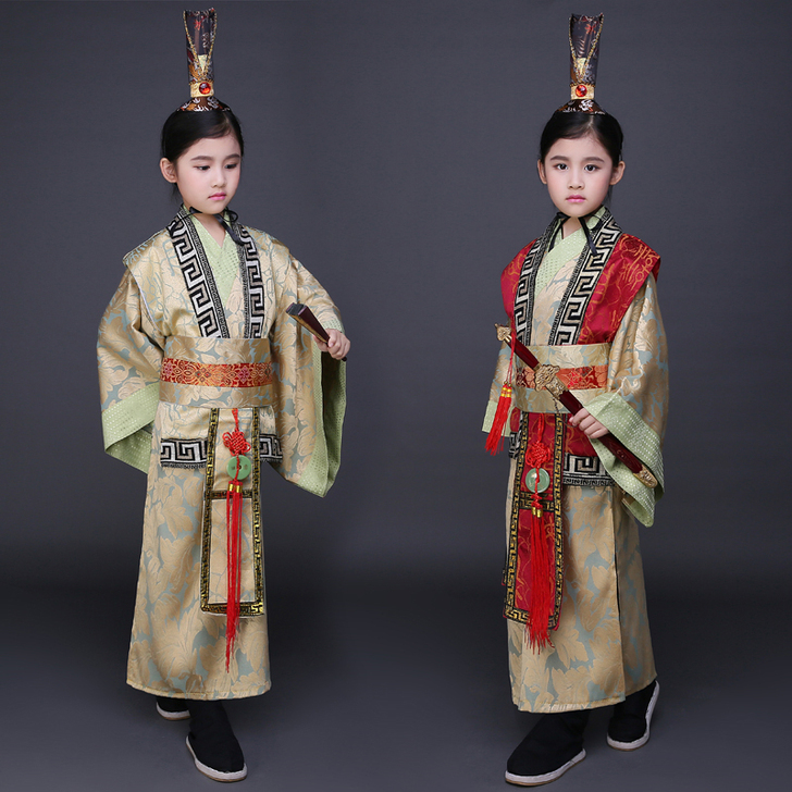 儿童古装大臣服装演出服古代男童汉服官服秦汉...