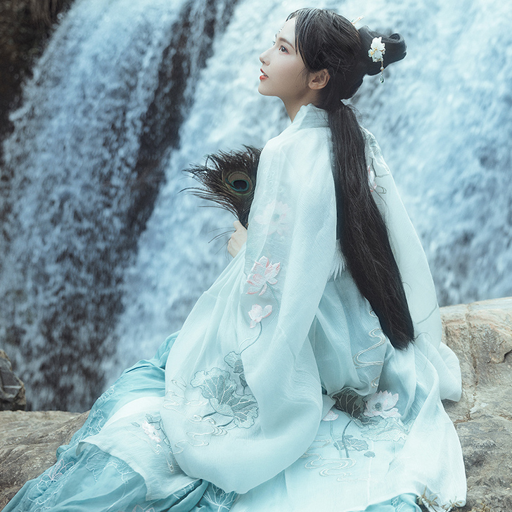 钟灵记般若大袖衫搭齐胸襦裙流仙汉服女中国风...