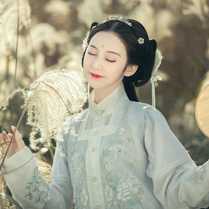 钟灵记 子妗:比甲对襟立领汉服女上袄齐腰下...