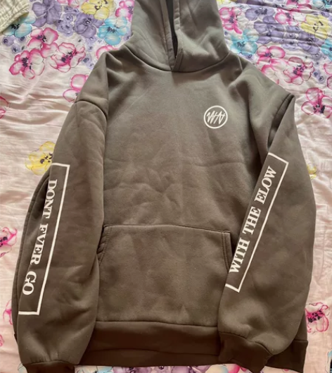 男士加绒纯棉灰色潮男连帽卫衣 尺码2XL ...