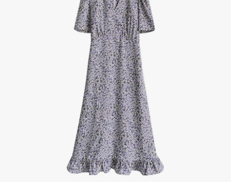 阿一 法式碎花连衣裙女春夏2020新款荷叶...