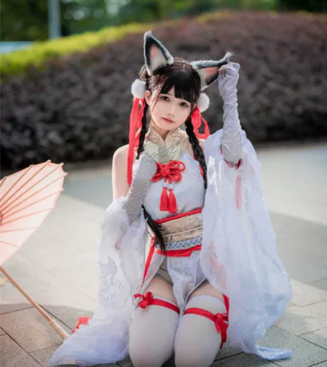 白胡桃大全套cos尾巴可动 包含造型假发+...