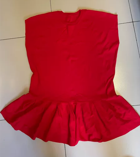 大红色短鱼尾中裙！颜色超级无敌正！！！！m...