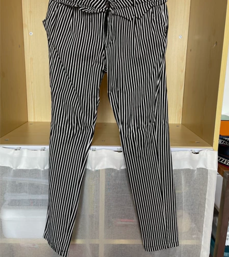 黑白条纹休闲裤正装裤小脚裤 160M号，中...