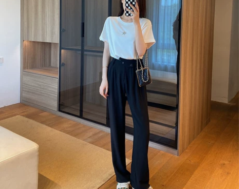 柜上1300+显腿长~垂顺高腰宽松显瘦阔腿...