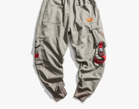 ins风工装裤男夏季宽松2018新款潮牌休...