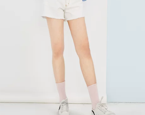 【狂欢价】牛仔短裤女夏白色宽松直筒裤女毛边...