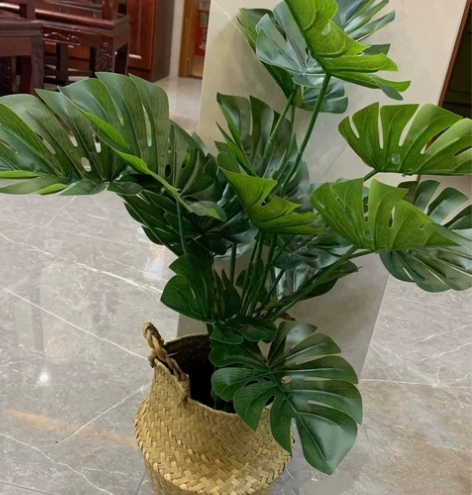 28元送花篮仿真龟背竹植物盆栽仿真绿植客厅...