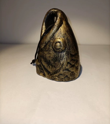 日本回流 茶宠 鎏金工艺 金龙鱼头 文房摆...