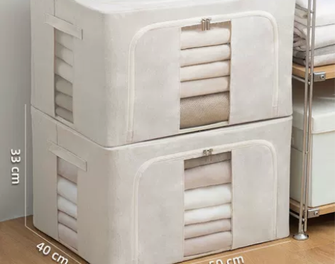 衣服收纳箱布艺可折叠大号棉麻衣柜家用被子棉...