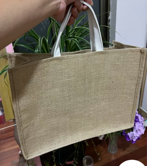 全新学生手提购物包麻布手提袋帆布防水外出无...