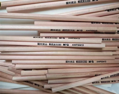 晨光铅笔原木桶装六角三角HB铅笔考试2B铅...