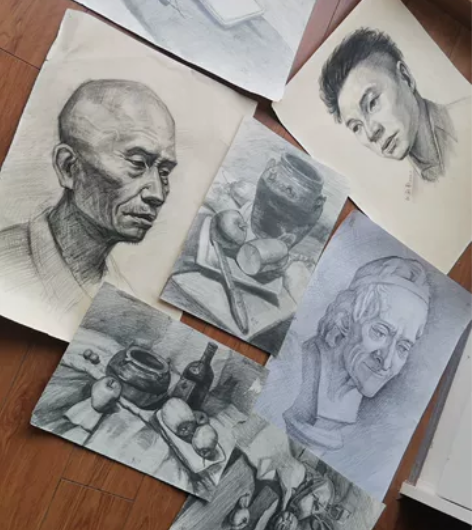 4k8k素描作品，适合画室学生作品布置素描...