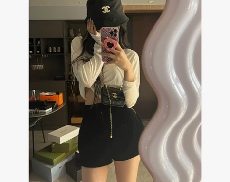 xxxya 黑色丝绒短裤夏季女薄款花苞裤2...