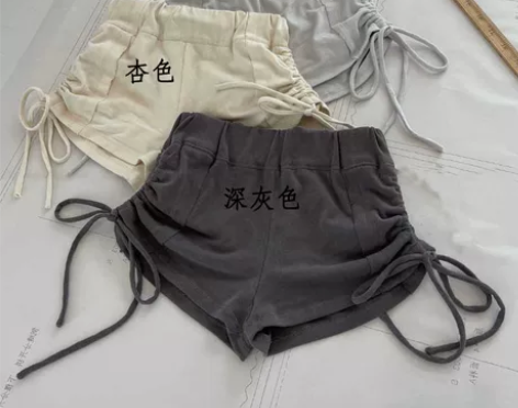高腰抽绳超短裤女夏季宽松美式显瘦薄款夏装裤...