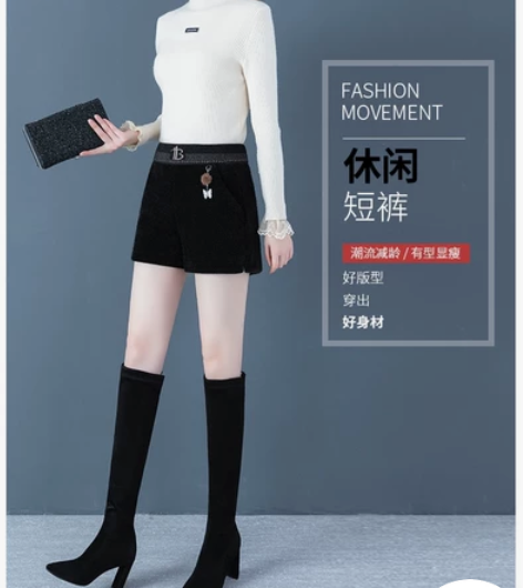 【全新带吊牌】水貂绒短裤子女春秋冬款202...