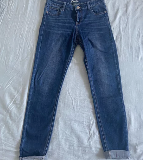 女士窄腿紧身蓝色牛仔裤 165/72 适合...