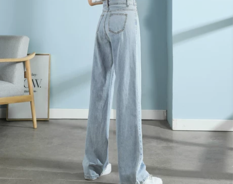 阔腿牛仔裤女秋冬2022年新款春秋小个子高...