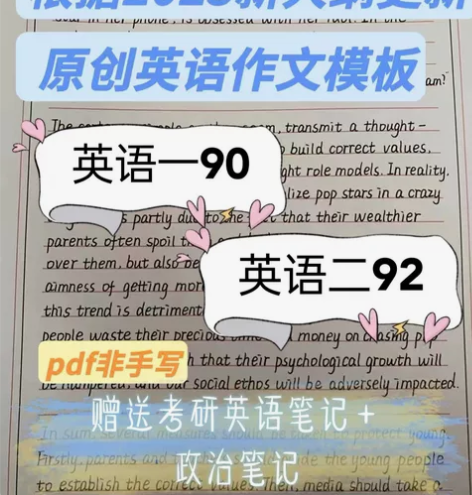 考研英语一/二作文模板 原创 保25份英语...