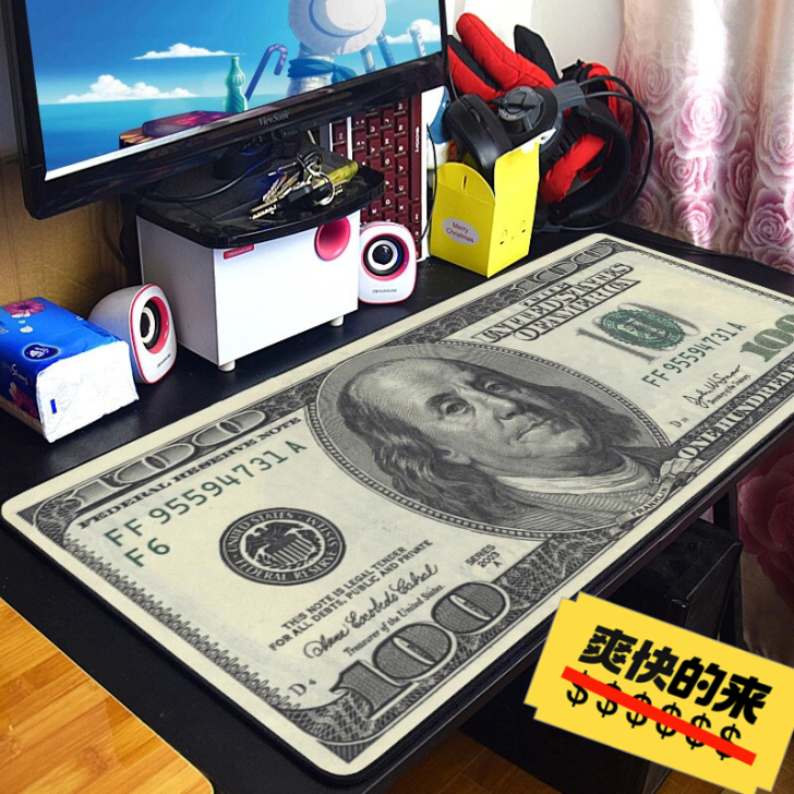 超大号美元钞票鼠标垫,每天都提醒自己多多赚...