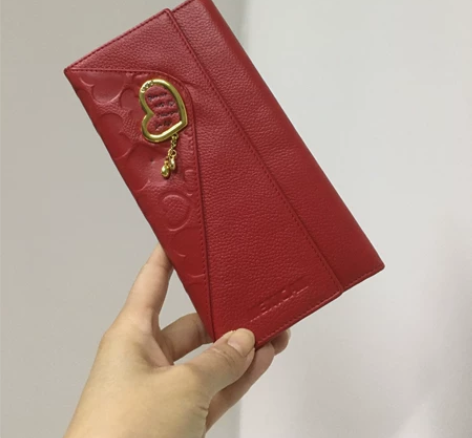 女士真皮钱包三折手拿包长款全新特价 清仓最...