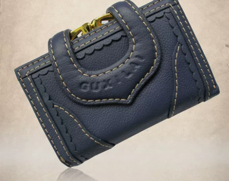 女士钱包女短款真皮钱包三折牛皮搭扣复古女式...