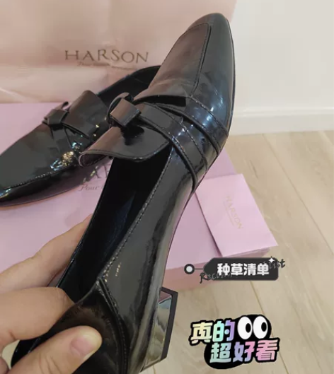 哈森全新漆牛皮单鞋一双，可两穿（拖穿、整穿...