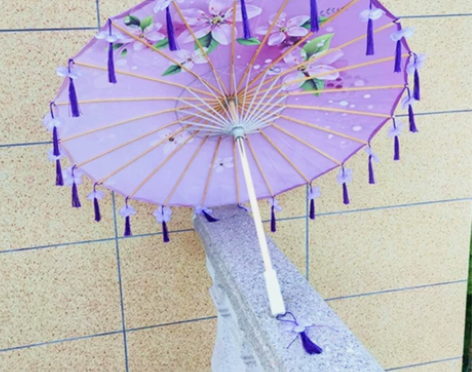 古风花瓣流苏伞防雨古代汉服舞蹈伞装饰道具走...