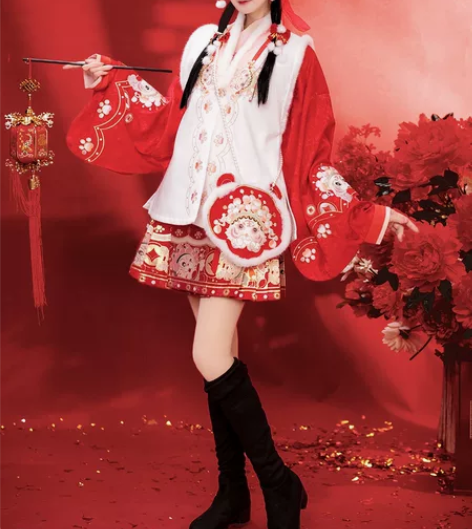 全新， 【萌虎】如梦霓裳原创汉服女装可爱红...