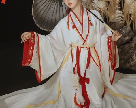 九曲阑珊原创灼华晋制汉服女直领交窬裙春夏改...