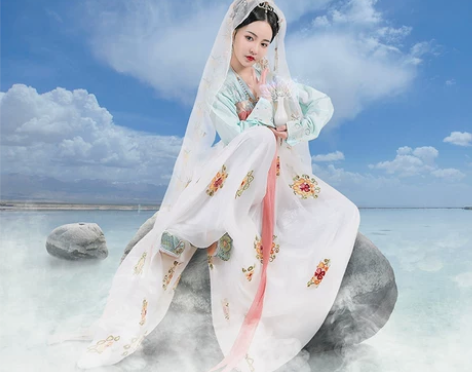 都城南庄汉服上官月原创新品浅色齐胸襦裙日常...