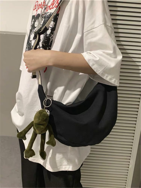 2021新款情侣日系韩版简约单肩帆布包包女...