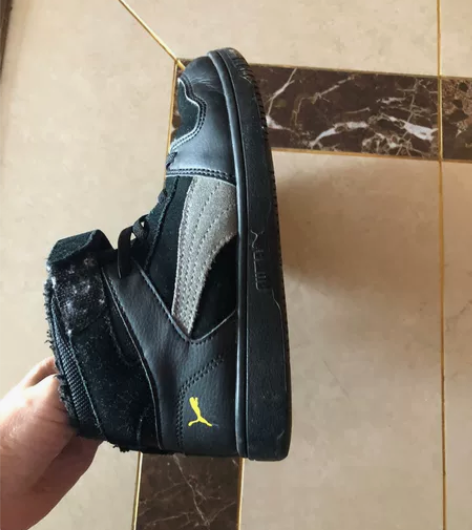 puma冬季，内里有人造毛，厚款高帮运动鞋...